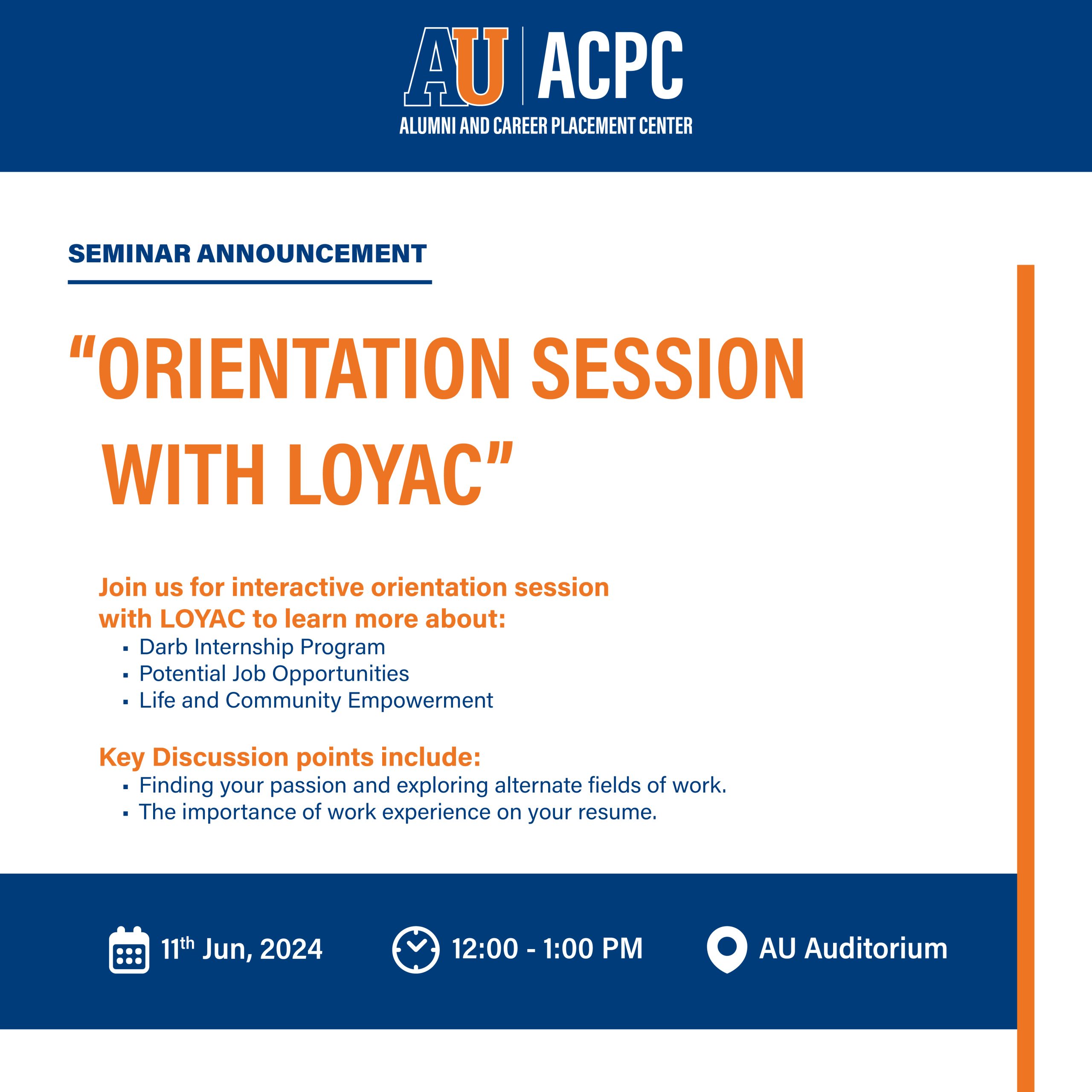 ORIENTATION SESSION WITH LOYAC