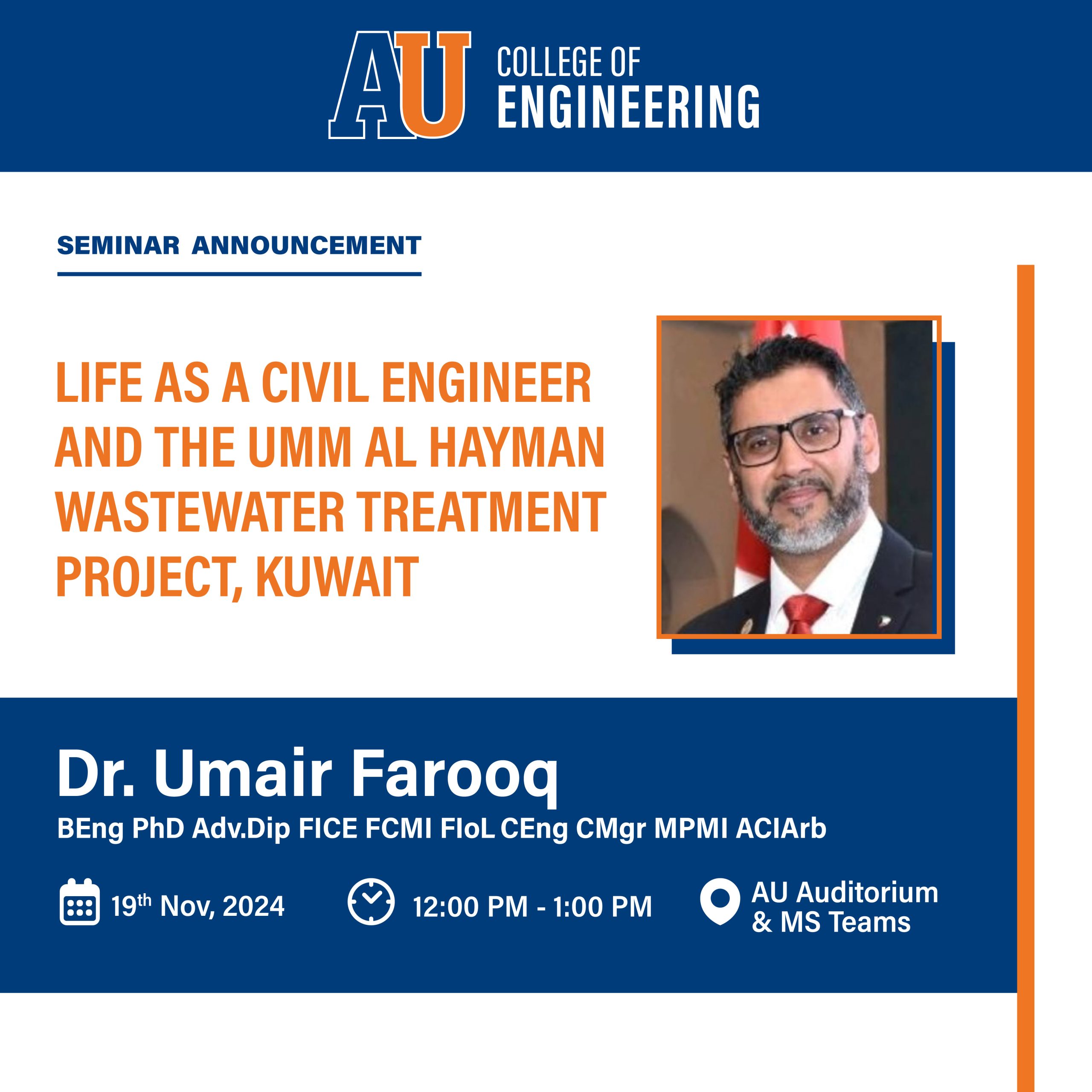 Life as a Civil Engineer and the Umm Al Hayman Wastewater Treatment Project, Kuwait